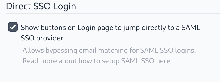 Screenshot of FlowFuse Admin Settings for Direct SSO